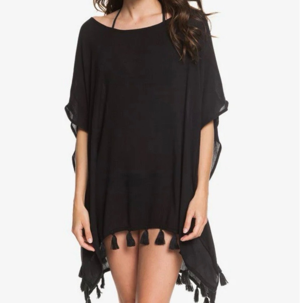 Roxy Make Your Soul Poncho Black Swimsuit Cover Up Size XS / Small